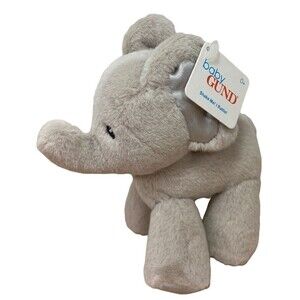 Baby Gund Grey Elephant Rattle  5.25 inch NWT